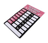 BATHVEVE 5 Pcs Adhesive Hour Signs PVC Self-Adhesive Writable Open Hours Signs for Business Easy to Use Assorted style Sunproof for Shop and Restaurant