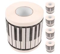 BATHVEVE 5 Rolls Piano Printed Toilet Tissue Paper Roll Creative Decorative Soft Paper for Bathroom Use, Fun Piano-Shaped Design for Musicians and Music Enthusiasts