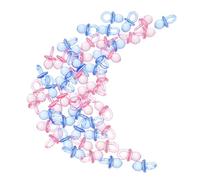 BATHVEVE 50pcs Mini Acrylic Pacifiers Transparent Blue Pink Decorations for Shower Baptism Full Month Party Favors Charming Boys