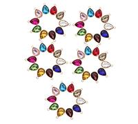 BATHVEVE 50Pcs Mixed Color Crystal Pendant Charms Alloy Teardrop DIY Necklace Jewelry Making Supplies Lightweight Unique Design for All Crowds