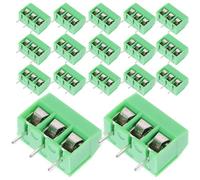 BATHVEVE 50pcs Screw Terminal Block Connectors for Pcb Mount, 3 Pin Electrical Terminal Blocks, Lightweight and Easy Assembly, Suitable for Industrial Wiring and Electrical Connections