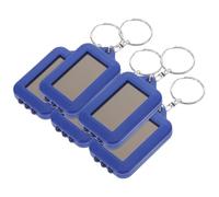 BATHVEVE 5Pcs Blue Solar Powered LED Flashlight Keychain Set, Mini Portable Emergency Light for Camping, Outdoor, and Survival Supplies