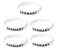 BATHVEVE 5pcs Country Flag Printed Silicone Wristbands White