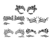 BATHVEVE 5pcs Hollow Lace Eyeliner Stickers Temporary Eye Decals Makeup for Women, Dramatic Cutout Eyeshadow Stickers Suitable for Parties and Cosplay Random Style