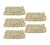 BATHVEVE 5pcs Natural Straw Woven Bed Mat for Small Animals Green Cooling Chew for Hamsters and Birds Summer Sleeping Pad for Rabbits and Guinea Pigs