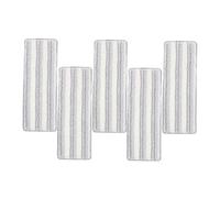 BATHVEVE 5pcs Self Adhesive Microfiber Mop Replacement Heads High Absorbency Washable Pads for Wet Dry Floor Cleaning Rapid Drying Reusable Mop Pads for Tile Floors