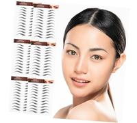 BATHVEVE 6 Sheets Waterproof 6d Realistic Eyebrow Tattoo Stickers Peel off Temporary Fake Eyebrows Grooming Shaping Makeup for Women and Girls