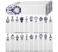 BATHVEVE 60 Sheets Chinese Style Paper Bookmarks with Blue and White Porcelain Vase Design, DIY Reading Markers for Students and School Supplies, Chic Pattern Book Page Markers