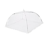 BATHVEVE 6PCS Foldable Food Cover Tent with White Lace Edge Mesh Food Umbrella Screens Stainless Steel Frame Reusable Fly Protection for Kitchen BBQ Picnic Outdoor Parties