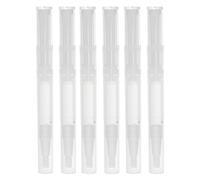 BATHVEVE 6Pcs Lip Oil Pens Empty 3Ml Twist Applicators with Brush Tip, Sturdy PP Material Leak-Resistant for Nail Care and Makeup Sampling