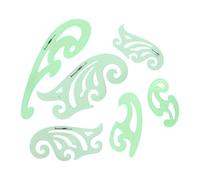 BATHVEVE 6Pcs Multifunctional Plastic Drawing Rulers Kit Transparent Stencils for Painting and Engineering Drafting Suitable for Students Architects and Artists