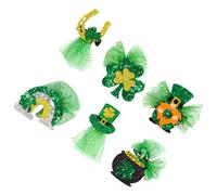 BATHVEVE 6pcs Party Hair Clips for Holidays and St Patrick's Day Featuring Reusable Lightweight Tulle, Glitter, and Felt Material Hair Pins with Unique Shamrock Design and Adults