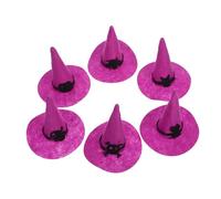 BATHVEVE 6pcs Small Felt Halloween Witch Hats for DIY Crafts Hair Accessories with Classic Purple Wicked Themed Party Favors Novelty Caps for Masquerade Carnival Decoration