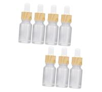 BATHVEVE 7pcs Frosted Glass Dropper Bottles with Ring for Essential Oil Subpackaging Refillable and Portable Vials with Precise Liquid -saving Storage Dispensers
