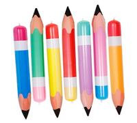 BATHVEVE 7pcs Inflatable Pencil Decorations Jumbo Pencil Balloons for Classroom PVC Blow Up Yellow Pink Orange Blue Purple Green Red Event Decor
