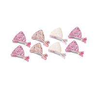 BATHVEVE 8Pcs Glitter Sequins Cat Ear Hair Clips Cute Hairpins for Adults Durable and Skin Friendly for Parties Makeup and Everyday Wear