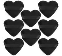 BATHVEVE 8pcs Heart Shaped Makeup Cushion Puff for Loose Powder Cosmetic Application Soft Fluffy Velour Powder Puff for Foundation Blush Concealer Skin-friendly Beauty Tool