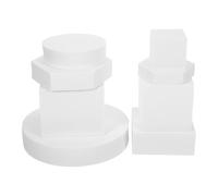 BATHVEVE 8pcs White Geometric Cube Photo Props Set Foam Decorative Cubes for Product Photography Cosmetics Jewelry Photoshoot Background Posing Studio Accessories