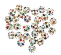 BATHVEVE 90pcs Rhinestone Spacer Diamond Embellishment Making Crafts Jewelry Faceted Crafting Sew Ab Loose Small Beads Numbers Polished Rhinestone Beads Freshwater Round Silver