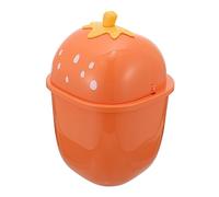 BATHVEVE Adorable Mini Fruit Trash Can with Slide Type Lid for Desk Simple Household Waste Bin for Kitchen Bedroom and Office Use and Convenient Garbage Storage
