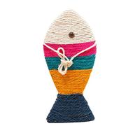 BATHVEVE and Cat Scratching Board with Fish Shaped Colorful Sisal Pad, Cardboard Material for Furniture Protector Cat Attention Attractor Daily Life Use Indoor