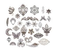 BATHVEVE Antique Bronze with Classical Tibetan Style Iron Pendants Metal Flower and Butterfly Plated Metal Material for DIY Jewelry Making Suitable for Keychain and Anklet