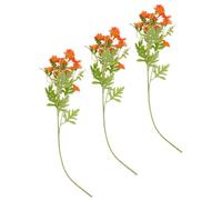 BATHVEVE Artificial Chamomile Flowers 3pcs Realistic Orange Silk Bunches Silk Fake Flowers for Home Gathering and Decorating the Bedroom for Photography Prop and Decorative Use