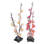 BATHVEVE Artificial Sushi Decoration Flowers Elegant and Simple Appearance 2pcs with Lifelike Cherry, No Maintenance Required for Japanese Restaurant Table Ornament
