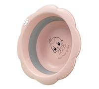 BATHVEVE Baby Folding Washbasin Portable Collapsible Wash Basin for Kids, Pink Silicone Retractable Wash Bowl Suitable for Bathing and Travel