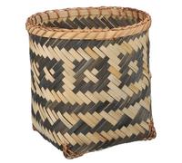 BATHVEVE Bamboo Woven Trash Can Decorative Flower Arrangement Basket for Home Use Stylish Diameter Waste Bin Design for Creative Storage and Organization