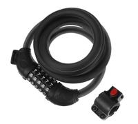 BATHVEVE Bike Lock 5-Digit Resettable Number Security Lock Black Wirerope Abs PVC Protective Coating Anti Theft