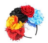 BATHVEVE Black Flower Crown Headband with Fabric Roses and Waterproof Design Beautiful Polyester Material Hair Accessory for Party Costume or Festivals Creates Instant New Hair Style