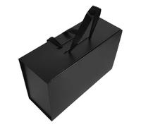 BATHVEVE Black Foldable Paper Gift Box with Magnetic Closure, Rectangular Collapsible Storage Box for Perfume and Candies, for Valentine's Day Packing and Presents