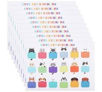 BATHVEVE Blank Name Stickers with Easy to Tear Off Feature, for Bottles 10 Sheets Cute Cat Self-Adhesive Paper Labels and Learning Or Teaching Activities