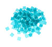 BATHVEVE Blue Green Glass Mosaic Tiles for Crafts Square Tiles for DIY Picture Frames Jewelry Coasters Wall Decoration Candle Holder Base Artistic Home Decor