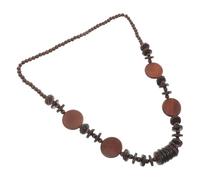 BATHVEVE Boho Inspired Ethnic Necklace with Long Lightweight Design Featuring Natural Coconut Shell and Wood Beads in Geometric round Shapes for Beach Parties and Occasions