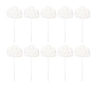 BATHVEVE Cake Toppers and Great Decoration Cloud Shaped 10pcs Paper Decorations White Decorative Toppers with Romantic Atmosphere for Cakes and Dessert Birthday Party