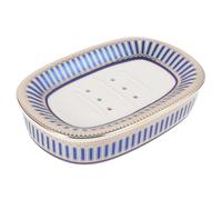 BATHVEVE Ceramic Soap Box Soap Tray for Bathroom Sturdy Construction Easy Maintenance Retro Design Enhance Bath Organization
