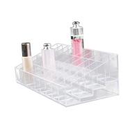 BATHVEVE Clear Lipstick Organizer Space Makeup Storage Stand for Vanity Dresser Desk Stylish Lip Gloss Holder for Easy Access Clutter Display