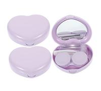 BATHVEVE Contacts Lens Case Kit 3 Sets Portable Travel Contact Lenses Case Mirror Purple Compact Invisible Lens Storage Boxes for Daily Use