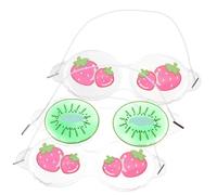 BATHVEVE Cooling Eye Masks for Kids 3pcs Pvc Sleep Eye Pads with Cooling Gel Fruit Scented Cucumber Series and Summer Use Random Style