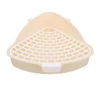 BATHVEVE Corner Plastic Pet Toilet Potty Pad Holder Triangle Litter Box for Rabbits Hamsters Small Animals Bathroom Training Pan White