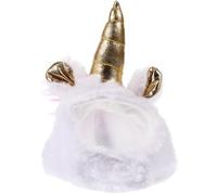 BATHVEVE Decorative Unicorn Shape Reptile Hat Adjustable Lightweight Plush Cosplay Party Hat Easy to Take off Comfortable Pet Accessory Random Color