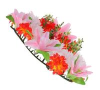BATHVEVE Delicate Sacrifice Wreath with Realistic Silk Flowers, Easy to Care for Red Floral Graveyard Wreath for Funeral and Mourning Activities, Natural and Lifelike Appearance