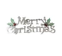 BATHVEVE Door Hanging Ornaments Door Pendant Decorations Merry Christmas 20cm 2pcs in Silver and Golden Highly Decorative and Create Happy Atmosphere for Christmas Party