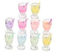 BATHVEVE Drink Cup Charms Pendant Milk Tea Charms 10pcs Mini Resin Plastic DIY Jewelry Accessories Keychain Earrings Necklace Designed Hanging Loop for Easy Attachment Summer