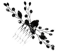 BATHVEVE Elegant Black Alloy Wedding Headwear with Delicate Floral Headdress Design, Easy to Put into Hair, for Women at Weddings and Dancing Performances
