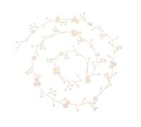 BATHVEVE Elegant Handmade Pearl Shell Flower Hair Chain for Women, 1 Meter Long Golden Hair Decoration with Alloy, Rhinestones and Satin Ribbons, for Special Occasions and Honeymoons