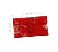 BATHVEVE Embroidered Red Packet Change Bag for Wedding and New Year, Chinese Style Satin Fabric Festival Red Envelope, Practical and Sturdy with Beautiful Brocade Design