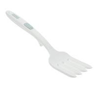 BATHVEVE Ergonomic Silicone Pasta Fork with Anti-Slip Design and No Burrs, Heat Resistant Kitchen Utensil for Cooking and Serving, Portable White Silicone Cooking Fork for Everyday Use